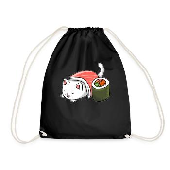Chat Dormant Sushi Japon Manga Anime Chats - Sac de sport léger - noir - Devant