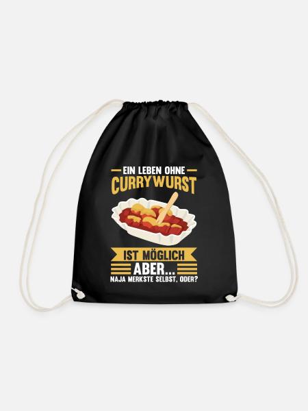 Ein Leben ohne Currywurst - Turnbeutel - Schwarz