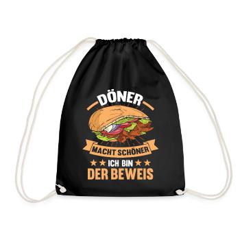 Döner Kebab - Turnbeutel - Schwarz - Vorne