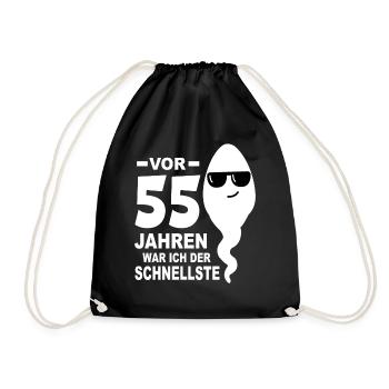 55. Geburtstag 55 Jahre 55 Jahrestag 55. Jubiläum - Turnbeutel - Schwarz - Vorne