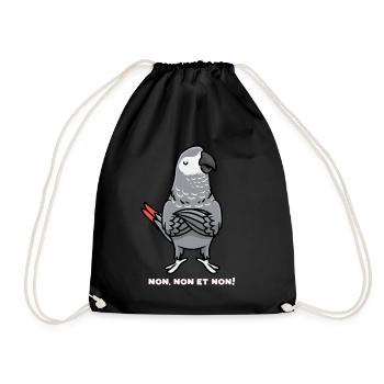 Perroquet jaco Humour Gris du Gabon - Sac de sport léger - noir - Devant