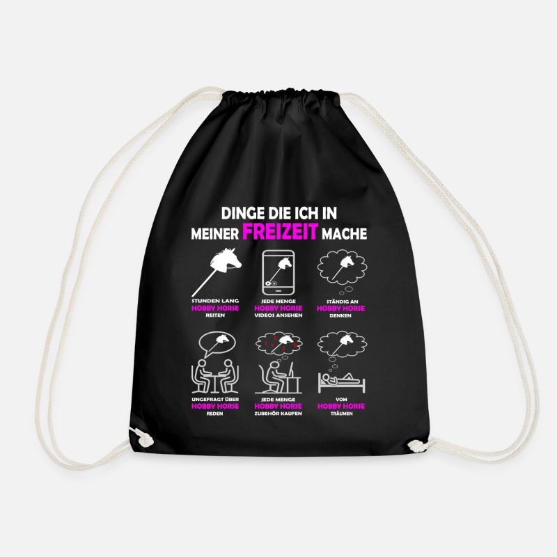 Dinge die ich in meiner Freizeit mache Hobby Horse - Turnbeutel - Schwarz