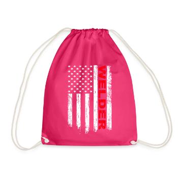 WIG Schweißer Amerika Flagge - Turnbeutel - Fuchsia - Vorne