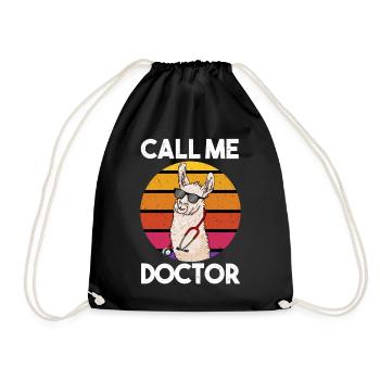 Call Me Doctor Lama Llama Doktor - Turnbeutel - Schwarz - Vorne