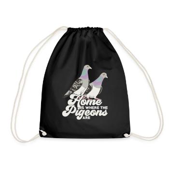 Pigeon Bird Pigeon Breeder Pigeon Fancier Gift - Drawstring Bag - black - Front