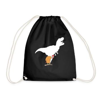 Crazy Chicken Chicken Dinosaur Shadow - Drawstring Bag - black - Front