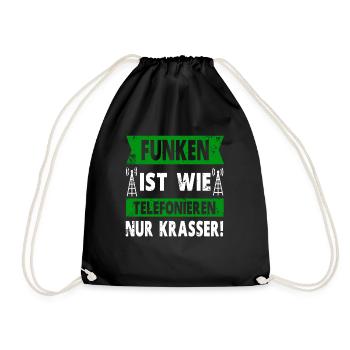 Funkamateur Funker Amateurfunk Amateurfunker - Turnbeutel - Schwarz - Vorne