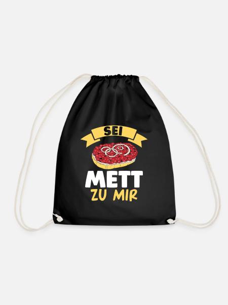Metzger Mett Mettbrötchen - Turnbeutel - Schwarz