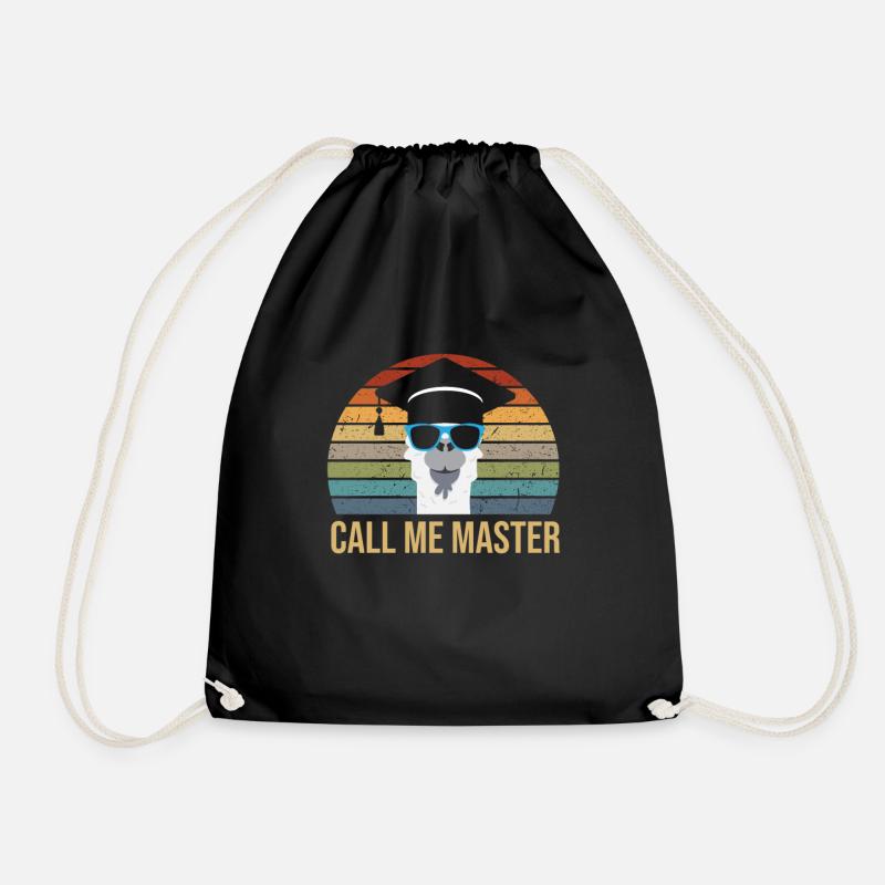 Call Me Master Lama With Glasses And Mortarboard - Turnbeutel - Schwarz