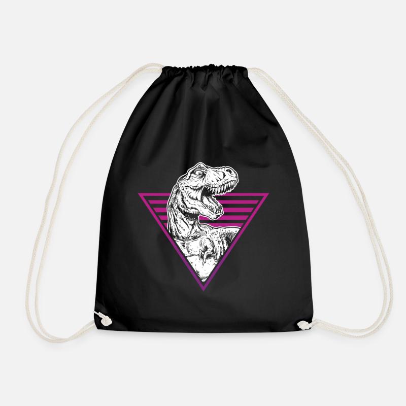 Dinosaurs T Rex Extinct Dinosaurs Vaporwave - Turnbeutel - Schwarz