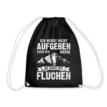 Wandern Trekking Spruch - Turnbeutel - Schwarz - Vorne