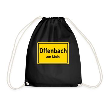 Offenbach am Main - Offenbacher sind überall - Turnbeutel - Schwarz - Vorne