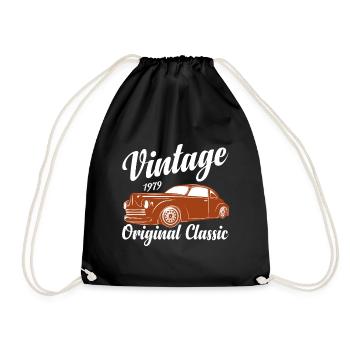 Funny Car Quote For Car Lovers Vintage Classic Car - Drawstring Bag - black - Front