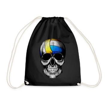 Funny Halloween Volleyball Skull Pumpkin Anzug F - Turnbeutel - Schwarz - Vorne