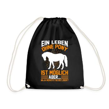 Pony Stall Ponybesitzer Reiten - Turnbeutel - Schwarz - Vorne