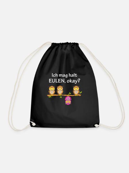 Ich Mag Halt Eulen Okay - Turnbeutel - Schwarz