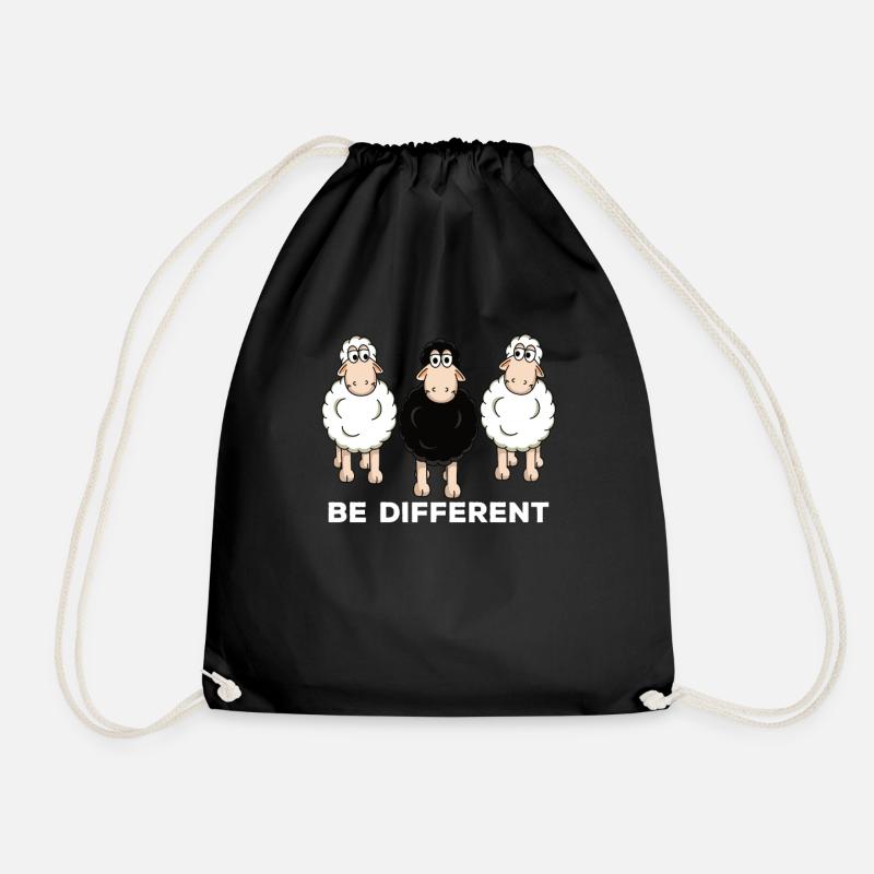 Schaf Schafe Be different Geschenk - Turnbeutel - Schwarz