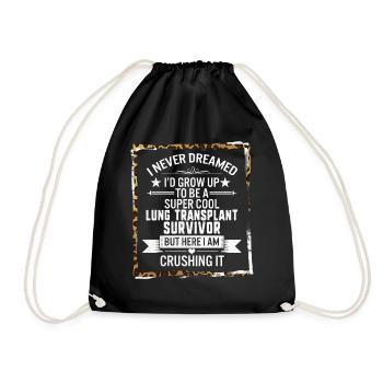 Super Cool Lung Transplant Survivor, Lung - Drawstring Bag - black - Front