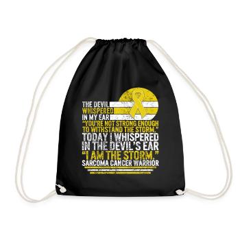 Sarcoma Cancer Warrior, I Am The Storm, Sarcoma - Drawstring Bag - black - Front