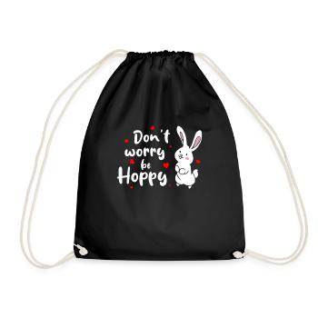 Don’t Worry Be Hoppy lapin lapin - Sac de sport léger - noir - Devant