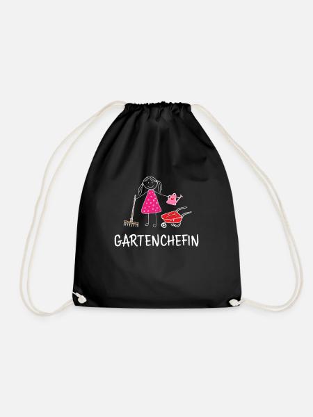 Garten Chefin Gärtner Gartenchefin Strichmännchen - Turnbeutel - Schwarz