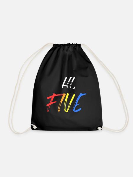 Hi Five Birthday 5 Jahre Geburtstag Geschenk - Turnbeutel - Schwarz