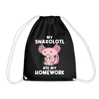 My snaxolotl ate my homework Japon Kawaii - Sac de sport léger - noir - Devant