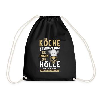 Köche sterben nie Sie fahren zur Hölle Meisterkoch - Turnbeutel - Schwarz - Vorne