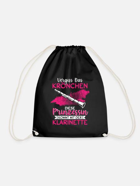 Vergiss Das Krönchen Prinzessin Klarinette - Turnbeutel - Schwarz