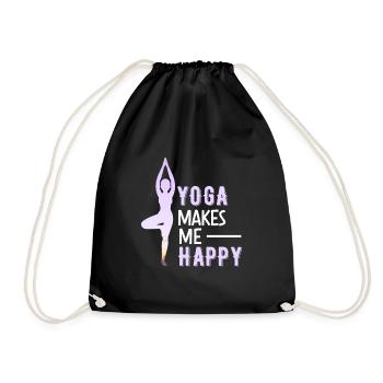 Drôle de yoga Méditation Citation Le yoga me rend heureux - Sac de sport léger - noir - Devant