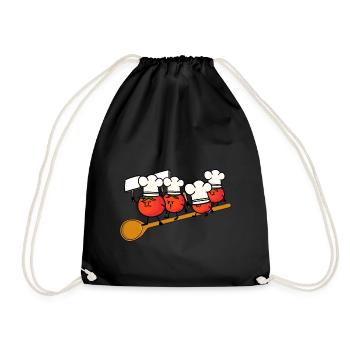 Chef Kitchens Demonstration Tomato Gastronomy Job - Drawstring Bag - black - Front