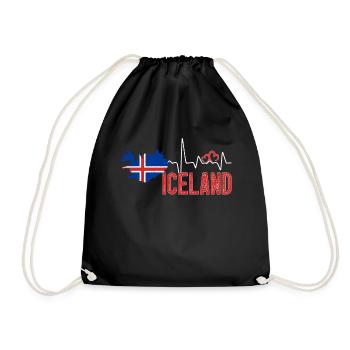 Iceland Flag Map Heartbeat for Icelandic Pride - Sac de sport léger - noir - Devant