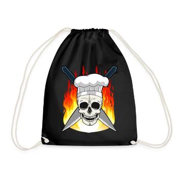 Koch Küche kochen Chefkoch Kochkunst Hobbykoch - Turnbeutel - Schwarz - Vorne