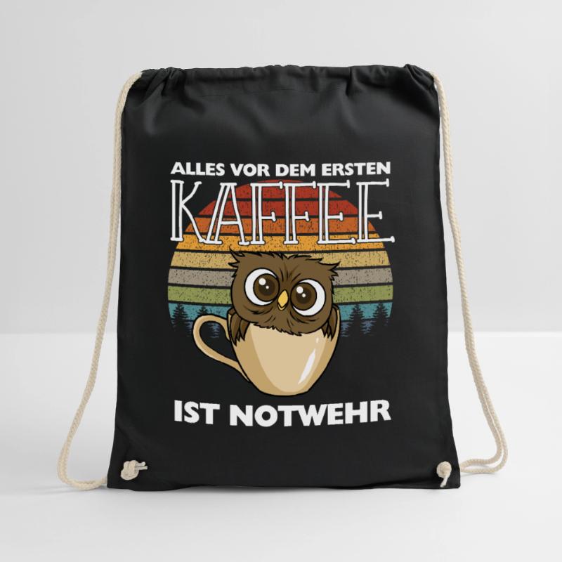 Kaffee Eule Langschläfer Morgenmuffel Koffein Turnbeutel