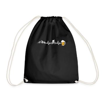 Bicycle Beer Heartbeat - Drawstring Bag - black - Front
