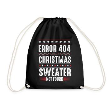 Error 404 Christmas Sweater Not Found Computer - Turnbeutel - Schwarz - Vorne
