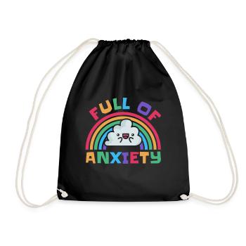 Full Of Anxiety Awareness Rainbow - Turnbeutel - Schwarz - Vorne