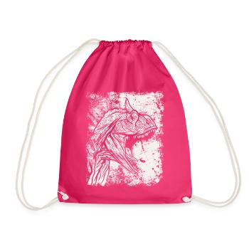 Carnotaurus Dinosaur Grunge Prehistoric Dino - Drawstring Bag - fuchsia - Front