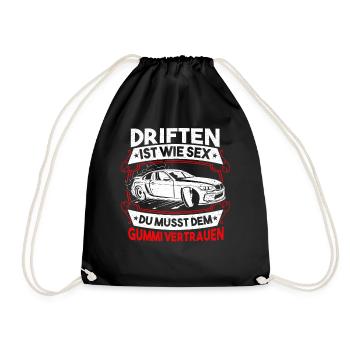 Driften Ist Wie Sex Gummi Vertrauen Tuning Auto - Turnbeutel - Schwarz - Vorne
