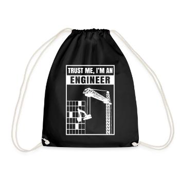 Trust Me I'm An Engineer - Turnbeutel - Schwarz - Vorne