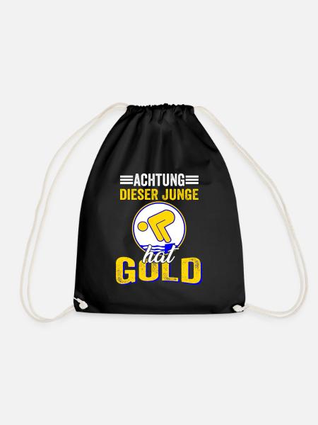 Dieser Junge darf Schwimmen Gold Bestanden - Turnbeutel - Schwarz