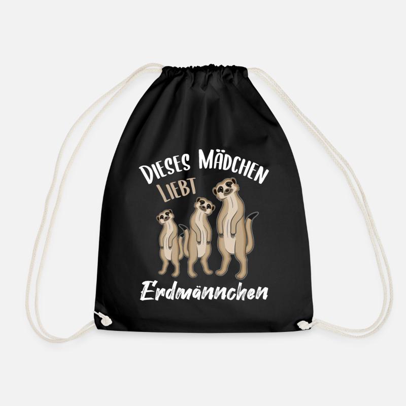 Erdmännchen Lustiger Spruch Geschenk Mädchen - Turnbeutel - Schwarz