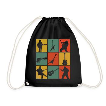 Rétro guitariste guitariste guitares électriques - Sac de sport léger - noir - Devant
