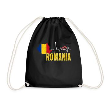 Romania Flag Map Heartbeat for Romanian Pride - Sac de sport léger - noir - Devant