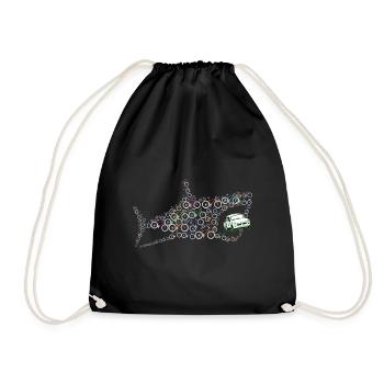 Requin poisson mange vélo vélo climat - Sac de sport léger - noir - Devant