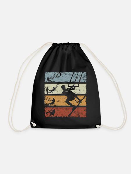 Vintage Kiteboarding - Turnbeutel - Schwarz