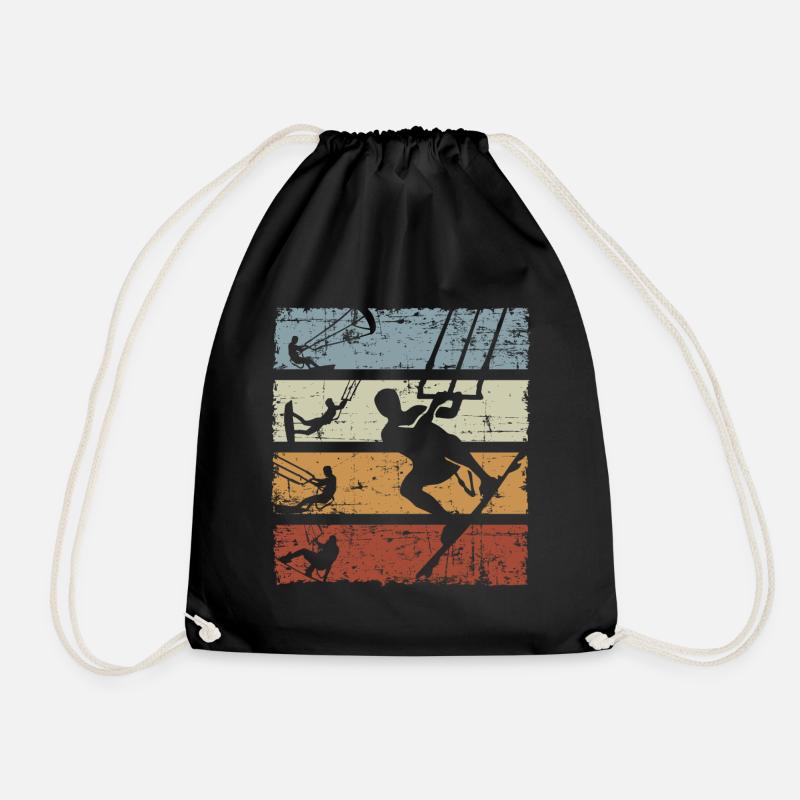 Vintage Kiteboarding - Turnbeutel - Schwarz