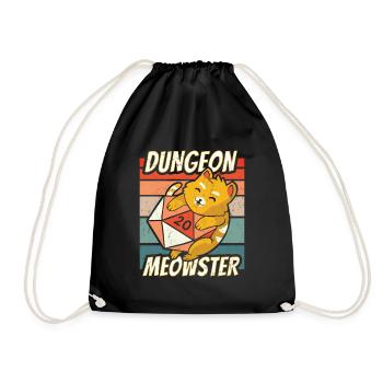 Dungeon Meowster Shirt pour RPG Gamer - Sac de sport léger - noir - Devant