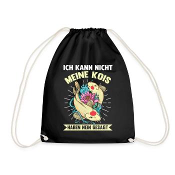 Fische Kois Koi - Turnbeutel - Schwarz - Vorne