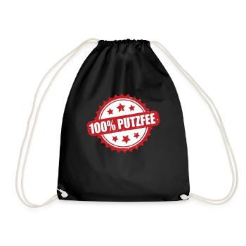 Puzfee Putzfrau Haushaltshilfe Putzkraft - Turnbeutel - Schwarz - Vorne
